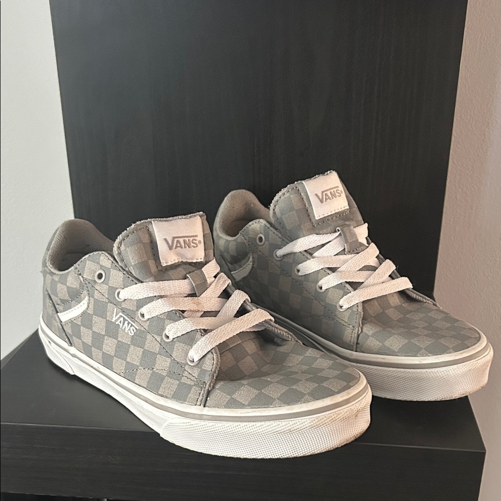 Vans Gray and White Checkered Shoes